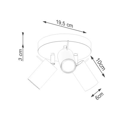 Akcentinis apšvietimas RING 3xGU10/10W/230V raudona