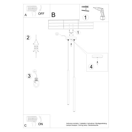 Pakabinamas sietynas PASTELO 2xG9/8W/230V kreminė