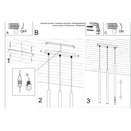 Pakabinamas sietynas PASTELO 3xG9/8W/230V žalia