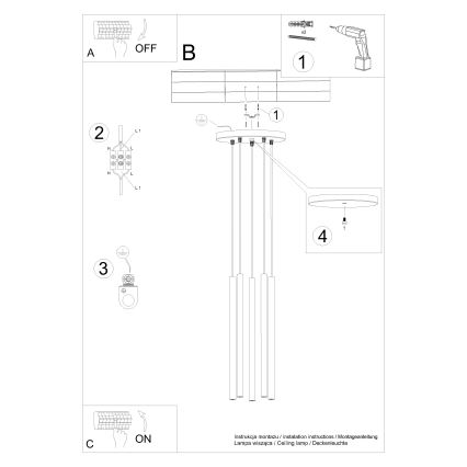 Pakabinamas sietynas PASTELO 5xG9/8W/230V žalia