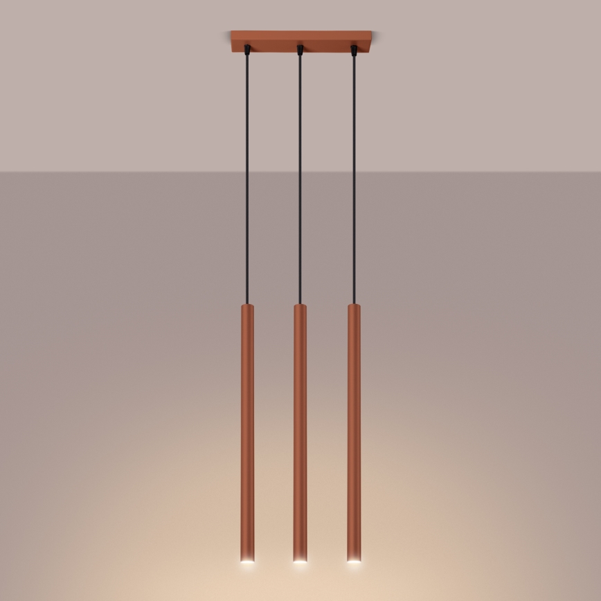 Pakabinamas sietynas PASTELO 3xG9/8W/230V raudona