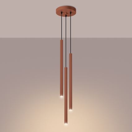 Pakabinamas sietynas PASTELO 3xG9/8W/230V raudona