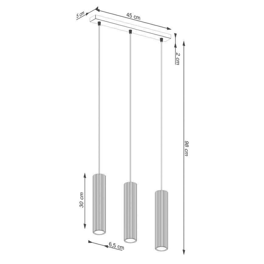 Pakabinamas sietynas KARBON 3xGU10/10W/230V balta
