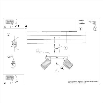 Akcentinis apšvietimas KARBON 4xGU10/10W/230V balta