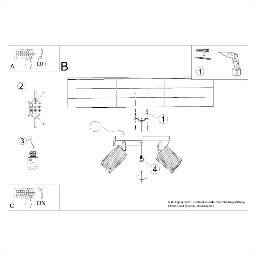 Akcentinis apšvietimas KARBON 4xGU10/10W/230V balta