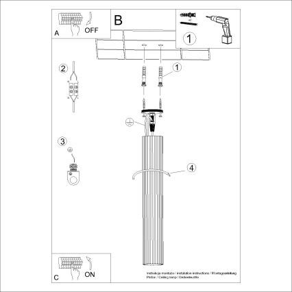 Akcentinis apšvietimas KARBON 1xGU10/10W/230V 60 cm juoda
