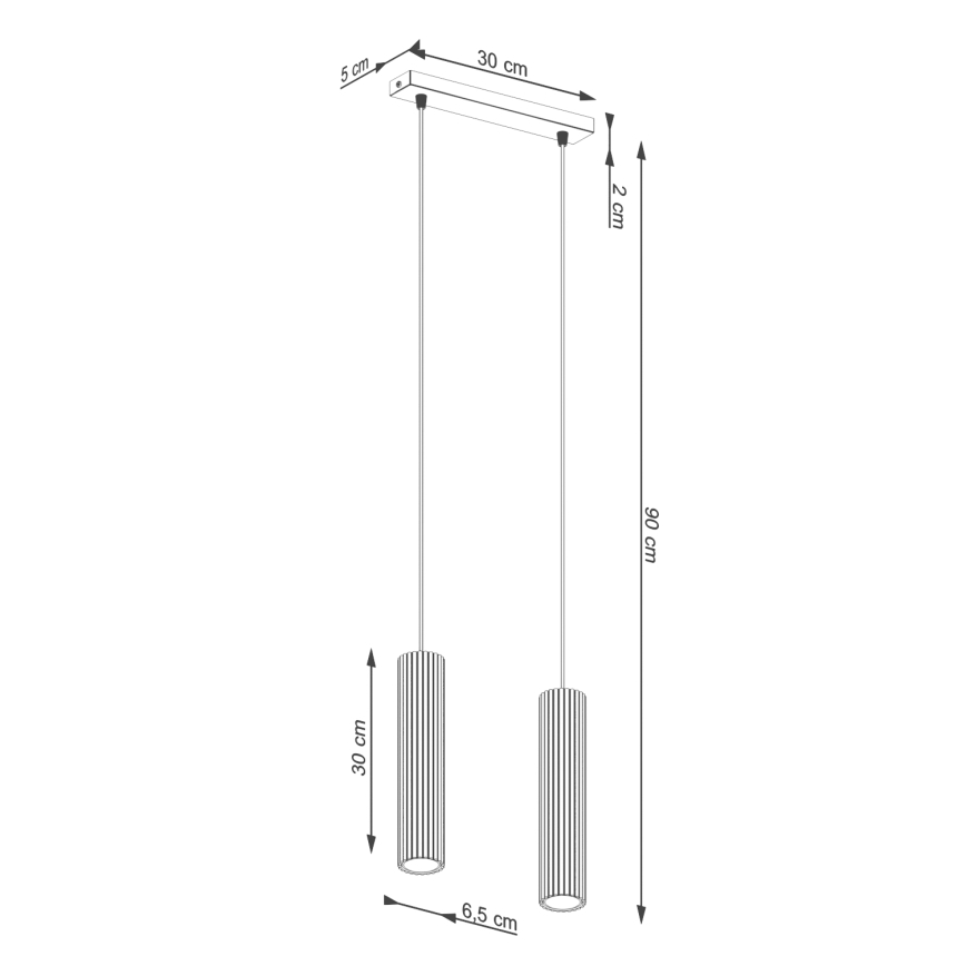 Pakabinamas sietynas KARBON 2xGU10/10W/230V juoda