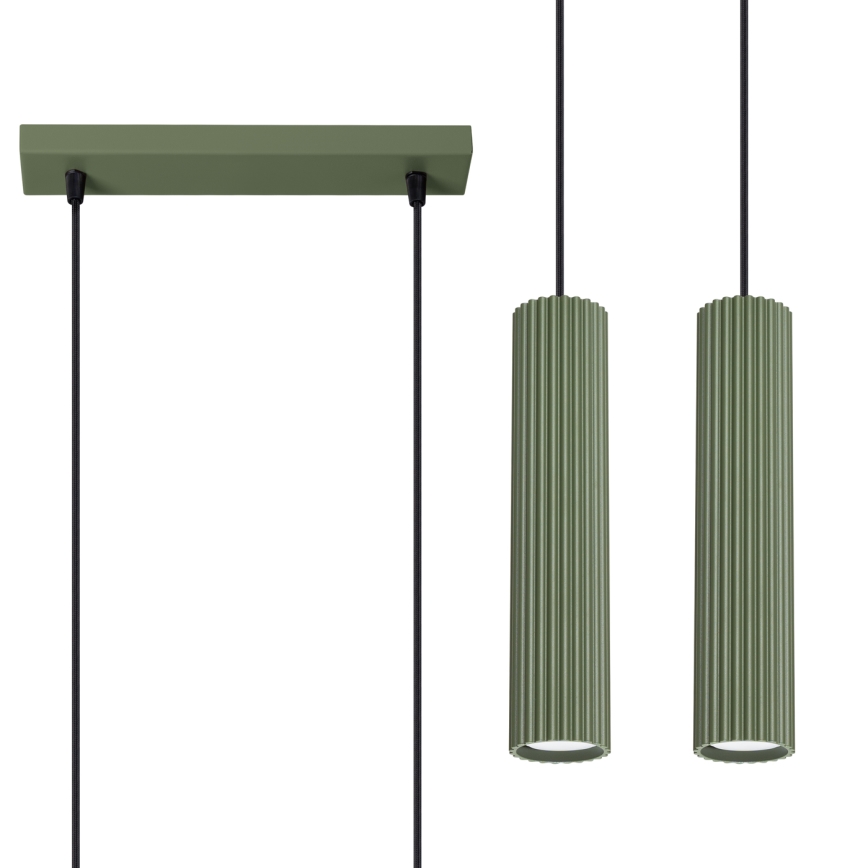Pakabinamas sietynas KARBON 2xGU10/10W/230V žalia