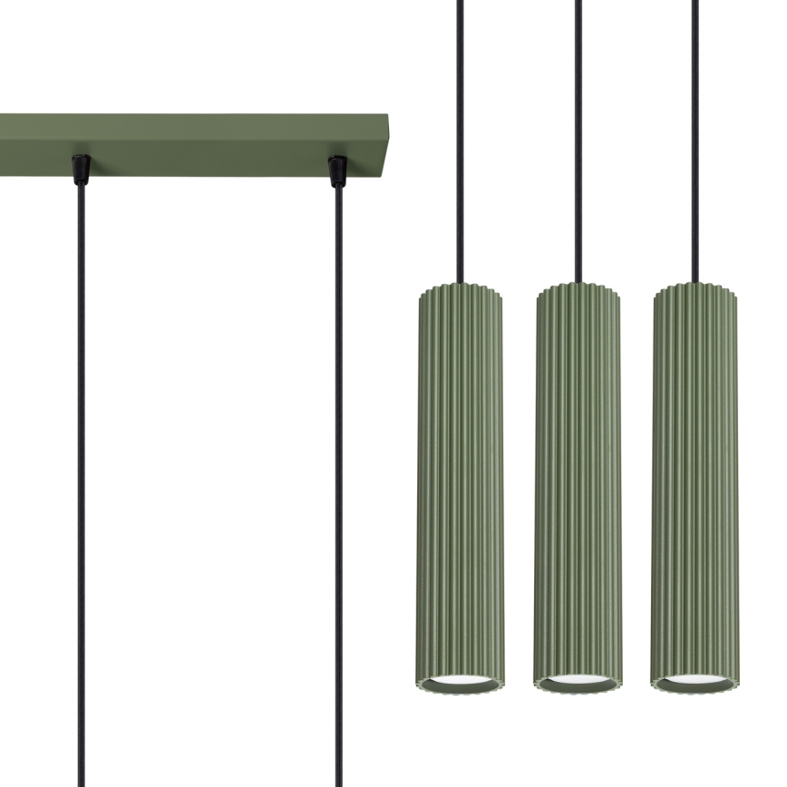 Pakabinamas sietynas KARBON 3xGU10/10W/230V žalia