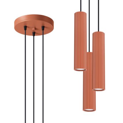 Pakabinamas sietynas KARBON 3xGU10/10W/230V raudona