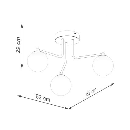 Sietynas ant stulpo ASTRAL 3xG9/8W/230V balta