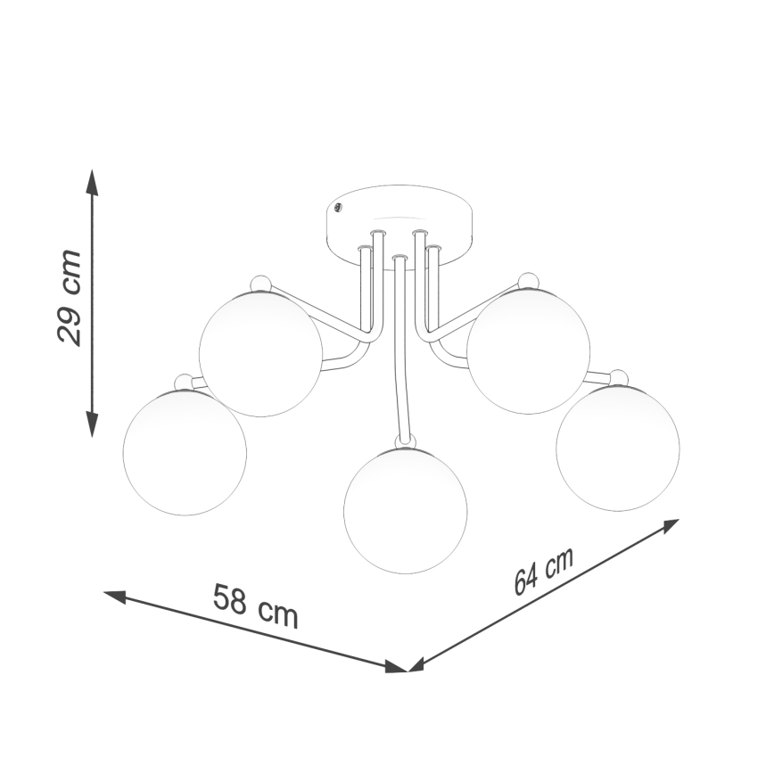 Sietynas ant stulpo ASTRAL 5xG9/8W/230V balta
