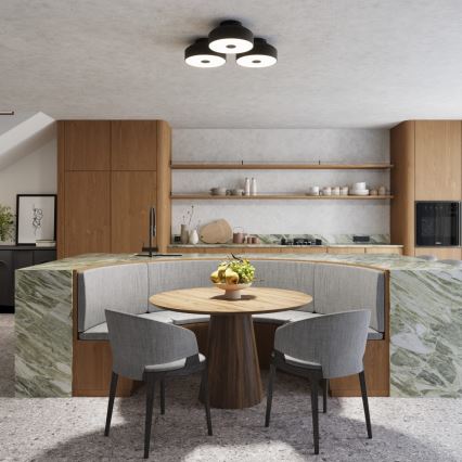 Lubinis šviestuvas OMIQ 4xE27/15W/230V, Ø 30 cm, juodas