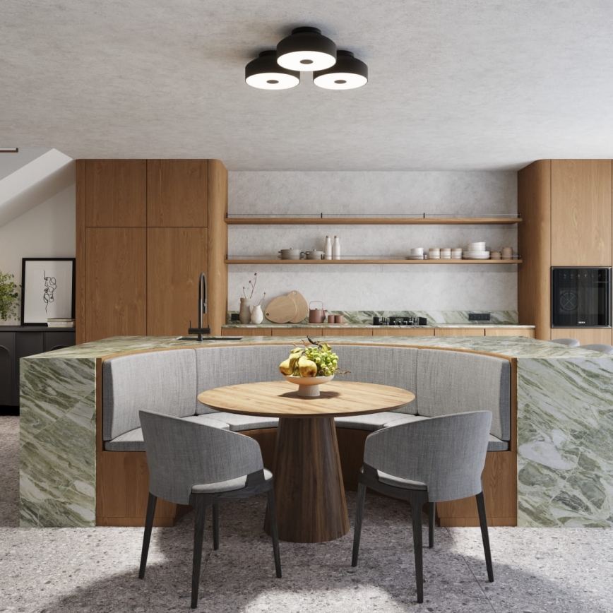 Lubinis šviestuvas OMIQ 4xE27/15W/230V, Ø 30 cm, juodas