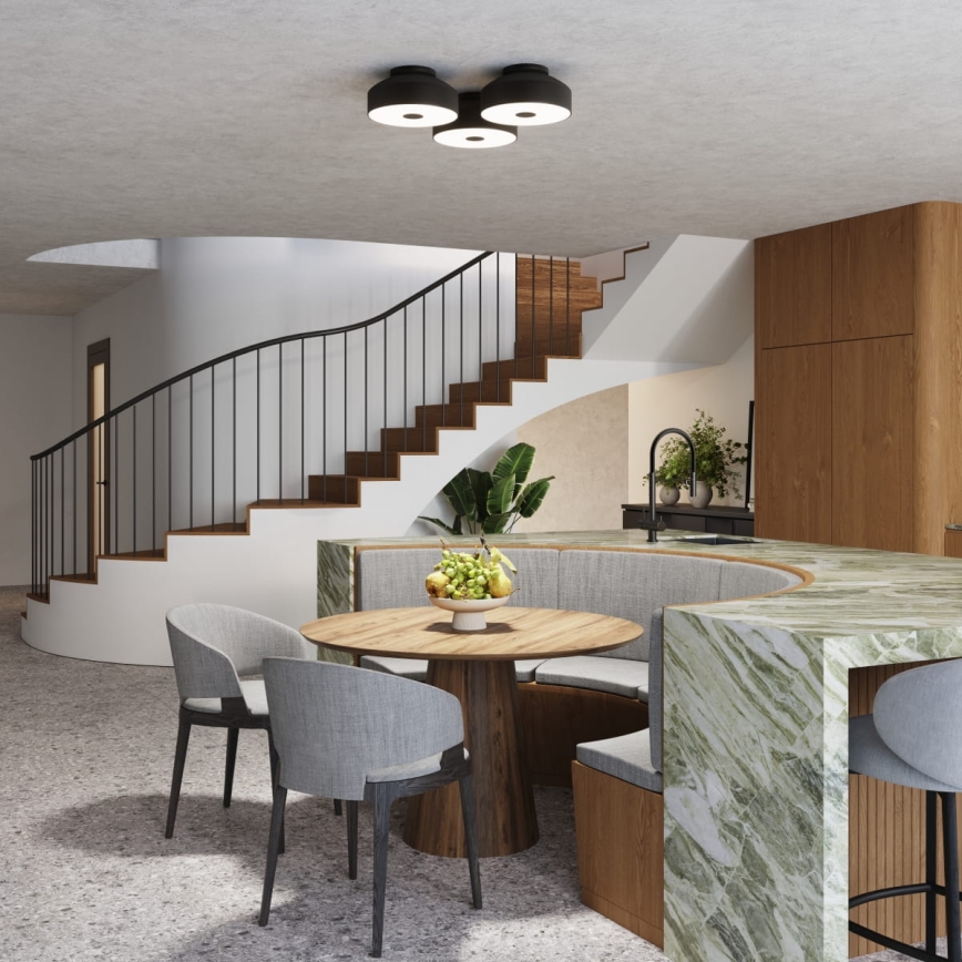 Lubinis šviestuvas OMIQ 4xE27/15W/230V, Ø 30 cm, juodas