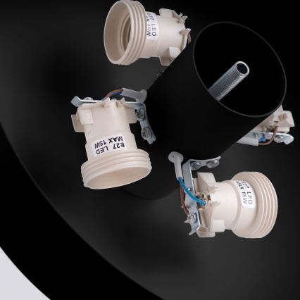 Lubinis šviestuvas OMIQ 4xE27/15W/230V, Ø 30 cm, juodas