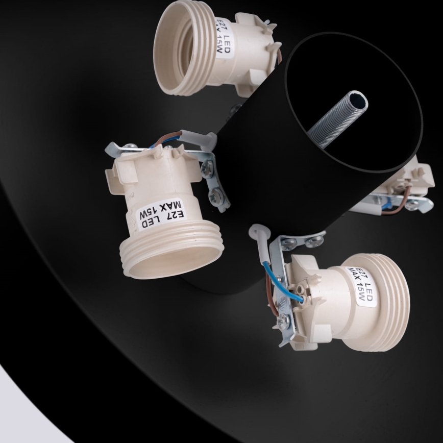 Lubinis šviestuvas OMIQ 4xE27/15W/230V, Ø 30 cm, juodas