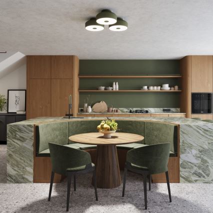 Lubinis šviestuvas OMIQ 4xE27/15W/230V skersmuo 30 cm žalias