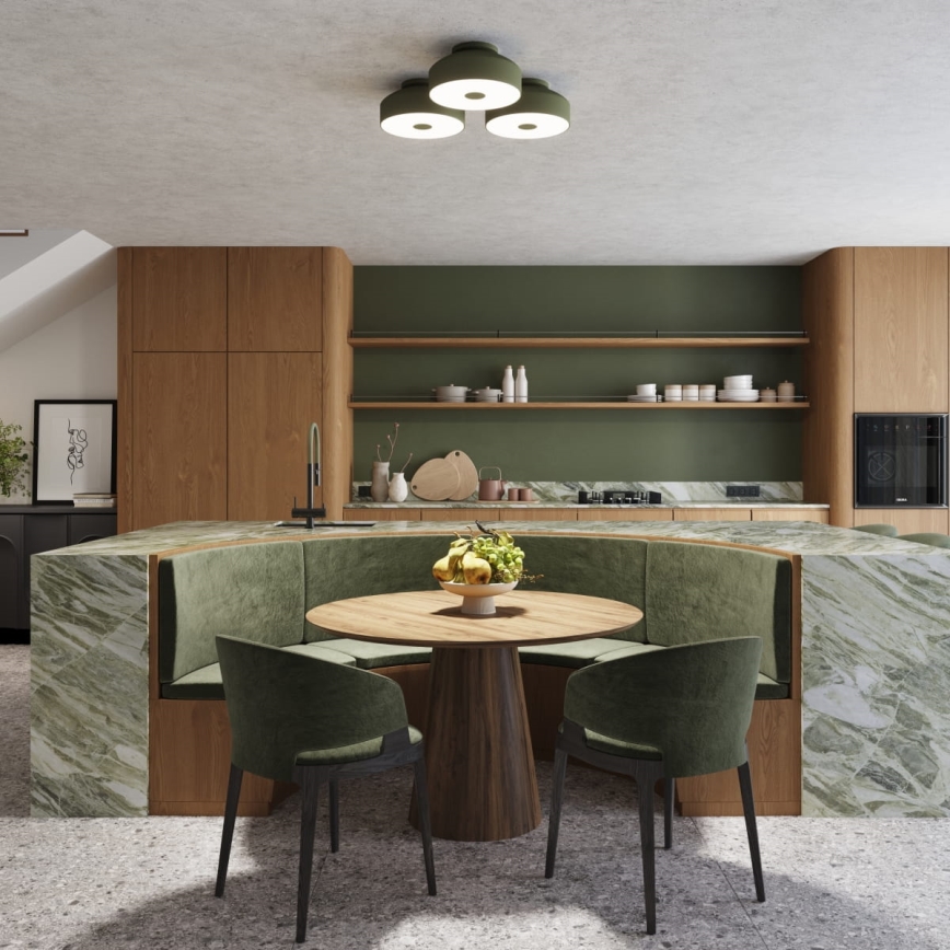 Lubinis šviestuvas OMIQ 4xE27/15W/230V skersmuo 30 cm žalias