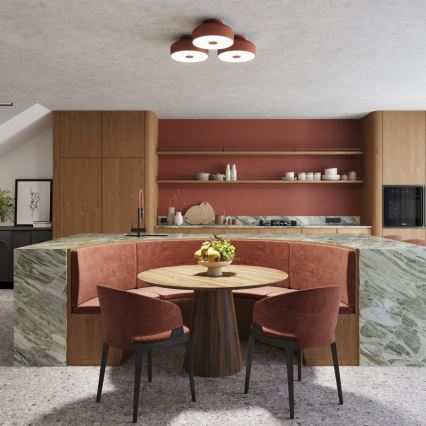 Lubinis šviestuvas OMIQ 4xE27/15W/230V, skersmuo 30 cm, raudonas