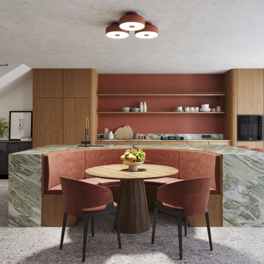 Lubinis šviestuvas OMIQ 4xE27/15W/230V, skersmuo 30 cm, raudonas