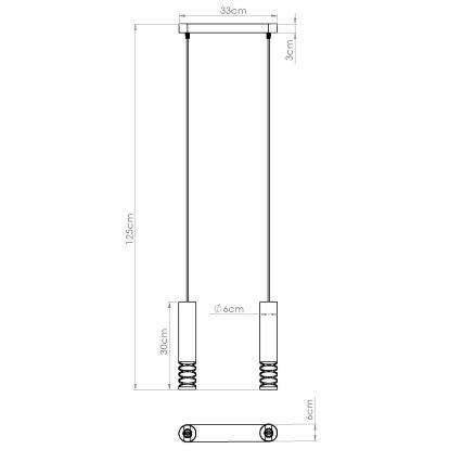 Pakabinamas sietynas LAMI 2xGU10/10W/230V balta