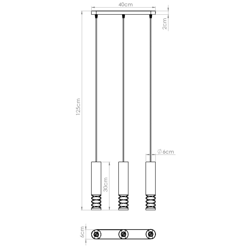 Pakabinamas sietynas LAMI 3xGU10/10W/230V balta