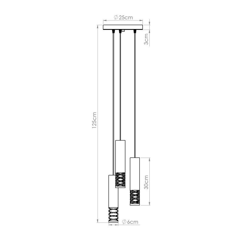 Pakabinamas sietynas LAMI 3xGU10/10W/230V balta