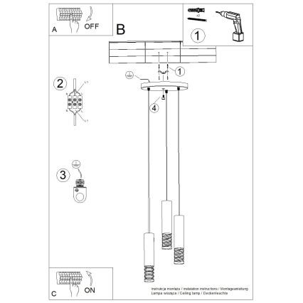 Pakabinamas sietynas LAMI 3xGU10/10W/230V balta