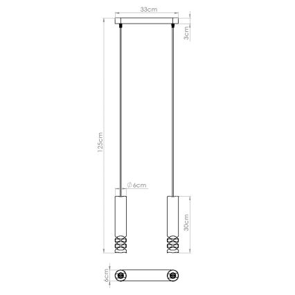 Pakabinamas sietynas LIRO 2xGU10/10W/230V balta