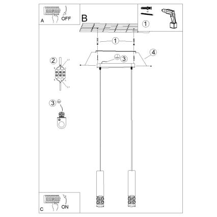Pakabinamas sietynas LIRO 2xGU10/10W/230V balta