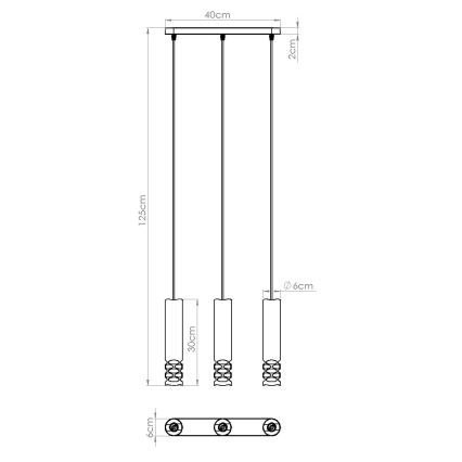 Pakabinamas sietynas LIRO 3xGU10/10W/230V balta
