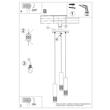 Pakabinamas sietynas LIRO 3xGU10/10W/230V balta