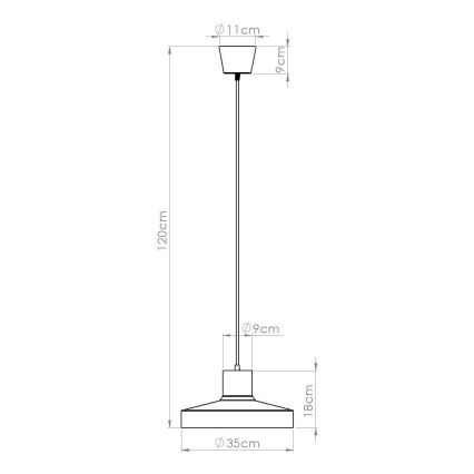 Pakabinamas sietynas BILO 1xE27/15W/230V diametras 35 cm oranžinė