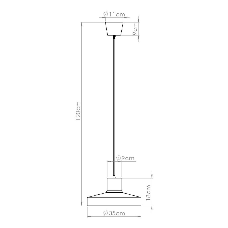 Pakabinamas sietynas BILO 1xE27/15W/230V diametras 35 cm oranžinė