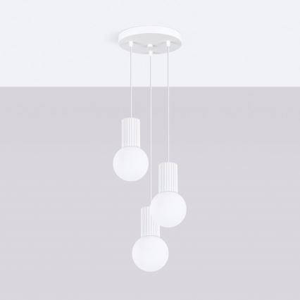 Pakabinamas sietynas HALO 3xG9/8W/230V diametras 25 cm balta