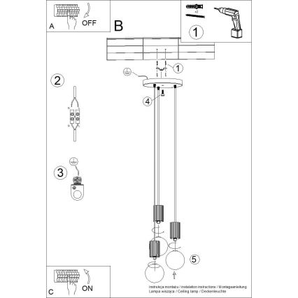 Pakabinamas sietynas HALO 3xG9/8W/230V diametras 25 cm balta