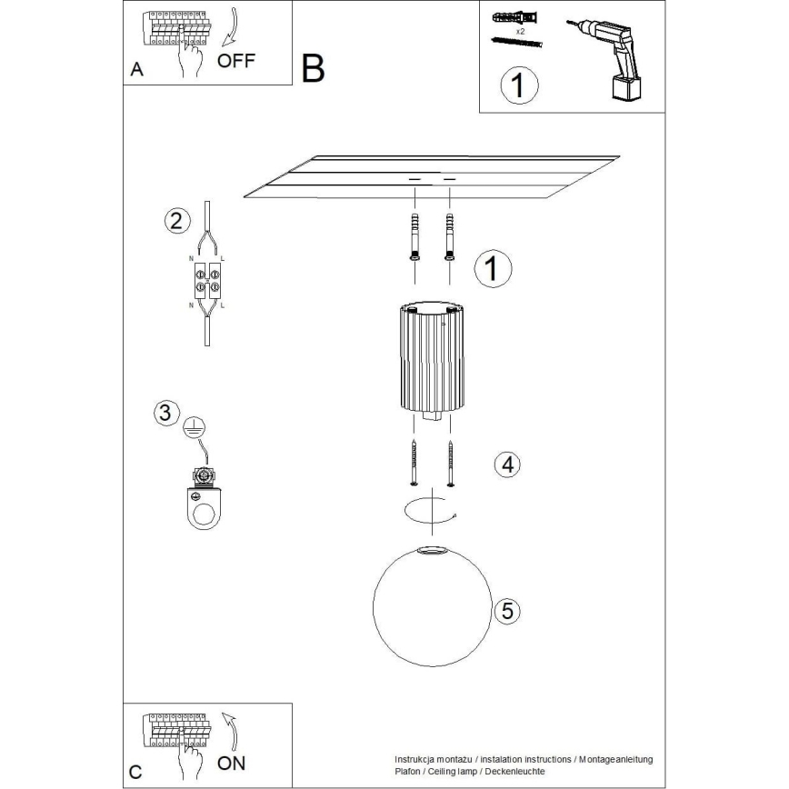 Lubinis vonios šviestuvas HALO 1xG9/8W/230V diametras 12 cm IP44 juoda