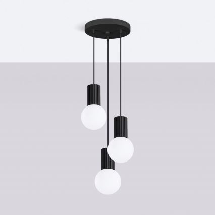 Pakabinamas sietynas HALO 3xG9/8W/230V diametras 25 cm juoda