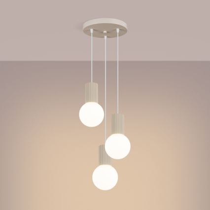 Pakabinamas sietynas HALO 3xG9/8W/230V diametras 25 cm kreminė
