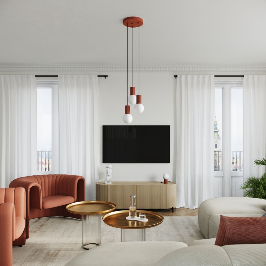 Pakabinamas sietynas HALO 3xG9/8W/230V diametras 25 cm oranžinė