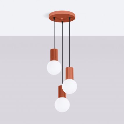 Pakabinamas sietynas HALO 3xG9/8W/230V diametras 25 cm oranžinė