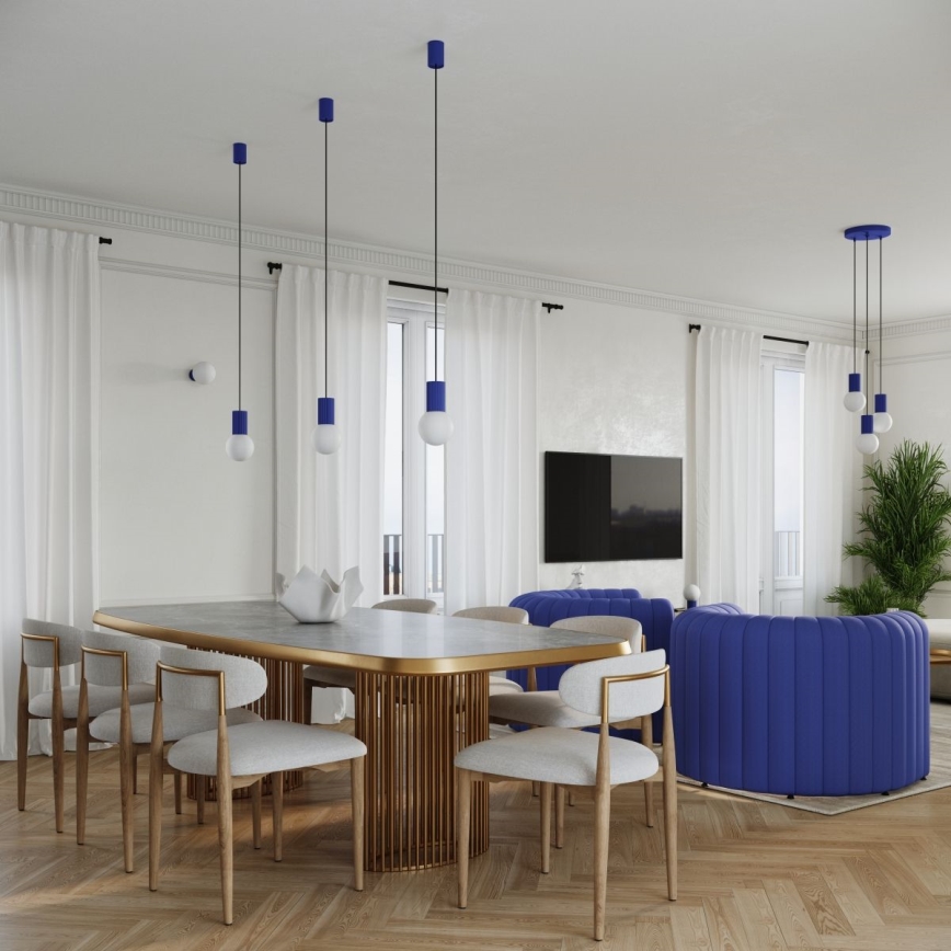 Pakabinamas sietynas HALO 3xG9/8W/230V diametras 25 cm mėlyna