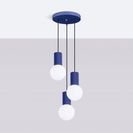 Pakabinamas sietynas HALO 3xG9/8W/230V diametras 25 cm mėlyna