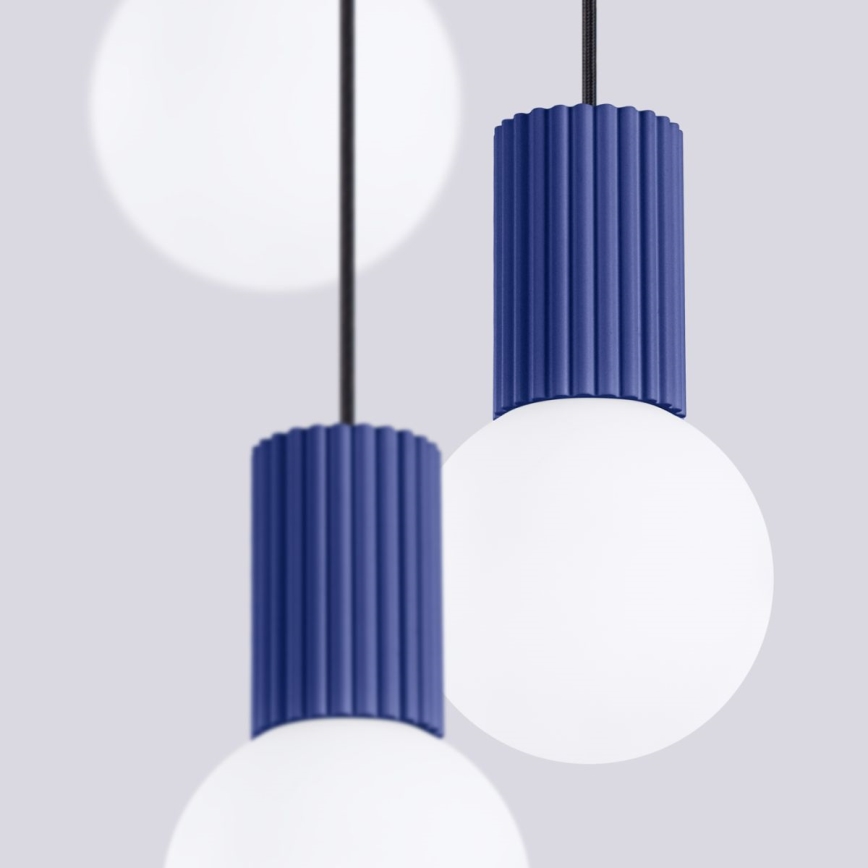 Pakabinamas sietynas HALO 3xG9/8W/230V diametras 25 cm mėlyna