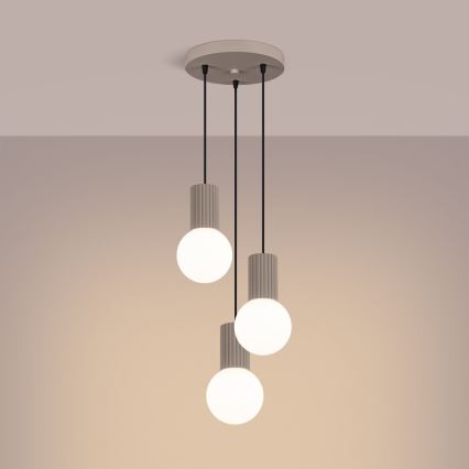 Pakabinamas sietynas HALO 3xG9/8W/230V diametras 25 cm smėlio spalva