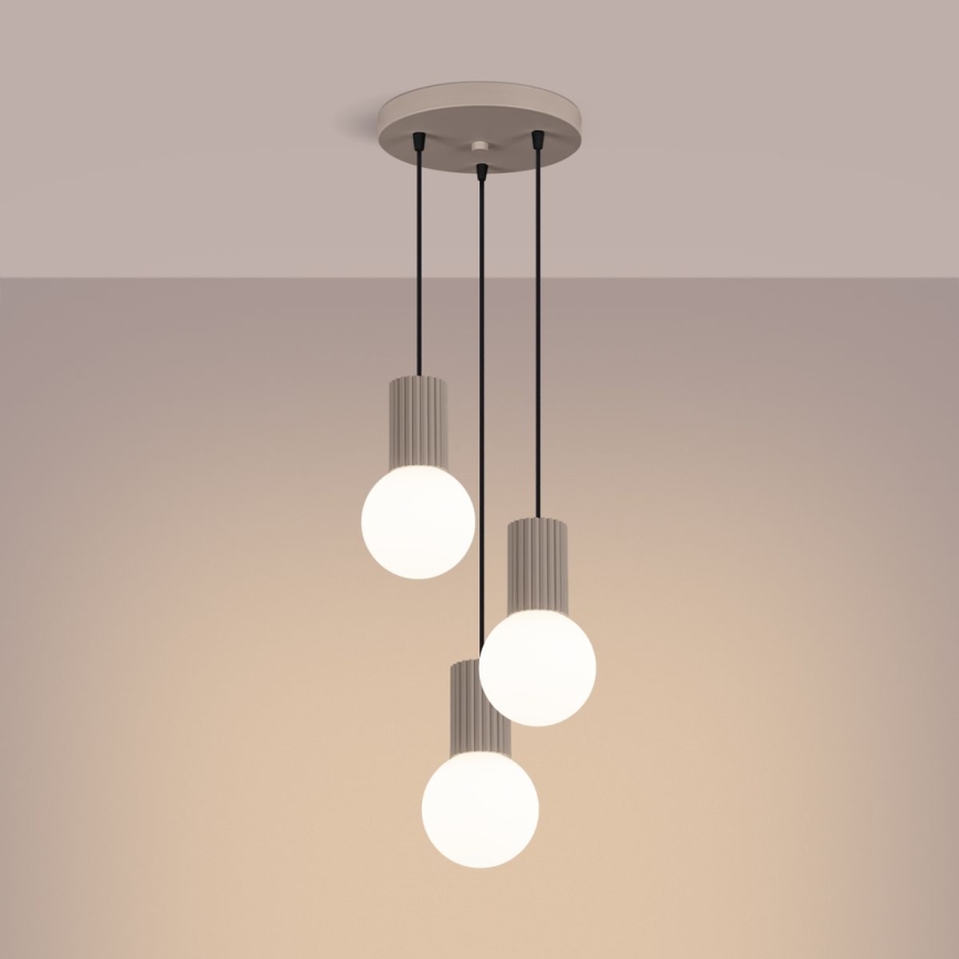 Pakabinamas sietynas HALO 3xG9/8W/230V diametras 25 cm smėlio spalva