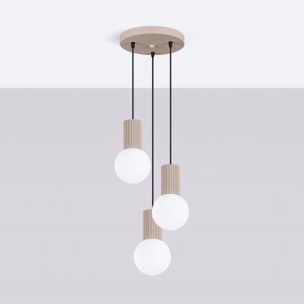 Pakabinamas sietynas HALO 3xG9/8W/230V diametras 25 cm smėlio spalva