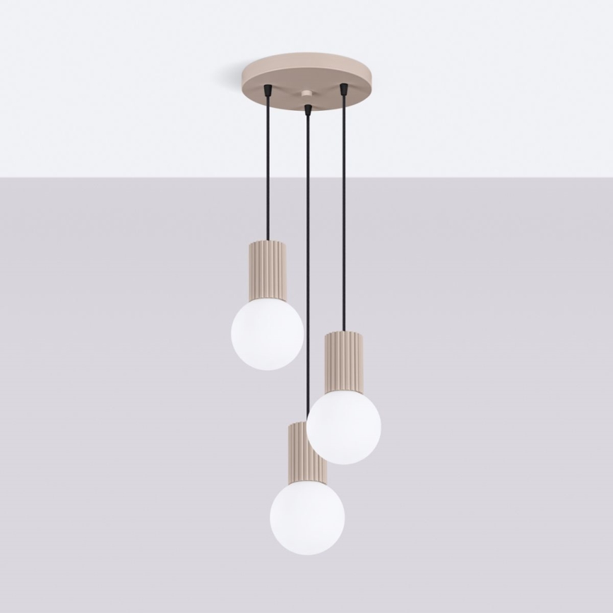 Pakabinamas sietynas HALO 3xG9/8W/230V diametras 25 cm smėlio spalva