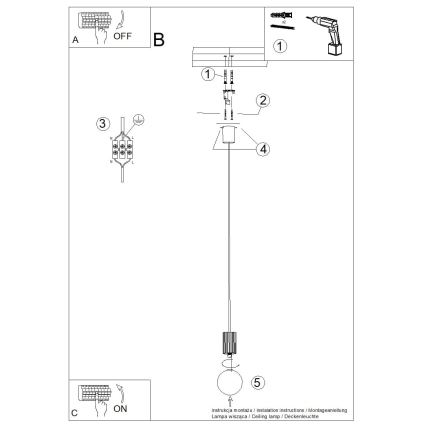 Pakabinamas sietynas HALO 1xG9/8W/230V diametras 12 cm raudona